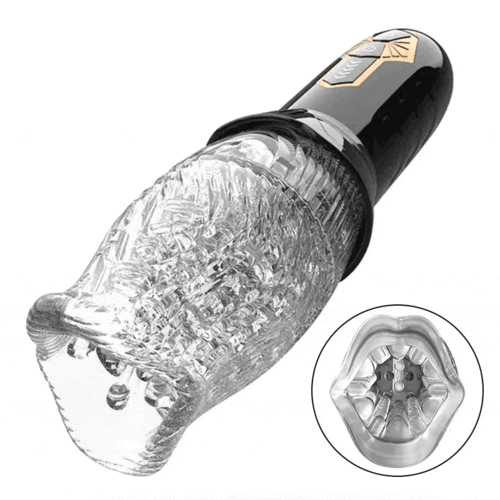 MLtoys 5 Rotating &10 Vibrating Transparent Sleeve Oral Sex Cup