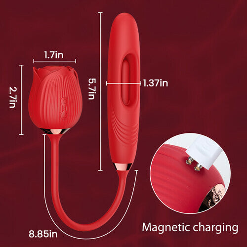 Rosalie Suction Rose Clit Stimulator with Tapping G-Spot Vibrator