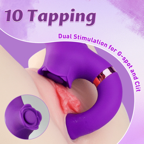 For Couples 10 Tapping & Vibrating G-spot Clit Stimulator Strapless Double-ended Remote Control Dildo