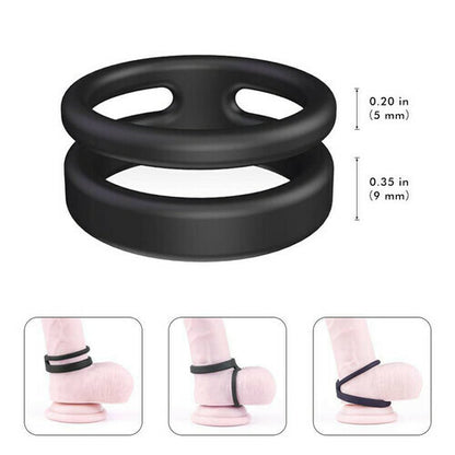 MLtoys Silicone Erection Enhancing Dual Penis Ring