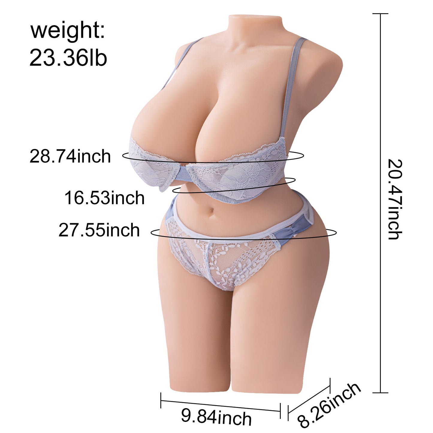 Freira 23.36Lbs Curvaceous Alluring Life-like Butts