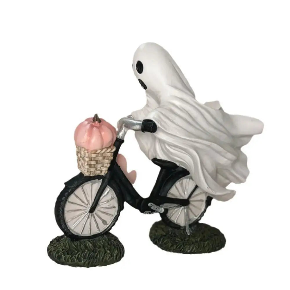 Ghost  Bike Rider With Pink Pumpkin