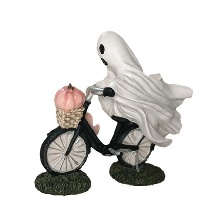 Ghost  Bike Rider With Pink Pumpkin