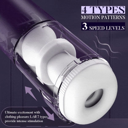 Purple Driver 7 Thrusting Stable Belt Design Male Stroker Masturbator Adult Toy