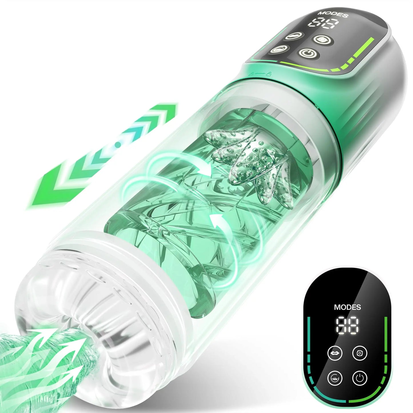 Starry Gaze 4 in 1 Dual Egg Vibrator Rotating Thrusting Suction Masturbator Adult Sex Toys Men