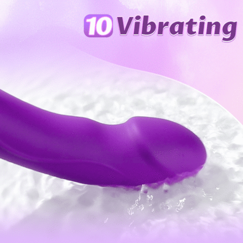 For Couples 10 Tapping & Vibrating G-spot Clit Stimulator Strapless Double-ended Remote Control Dildo