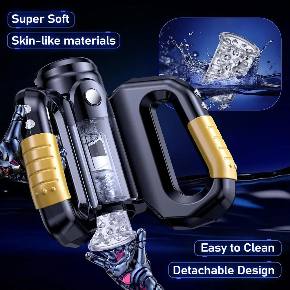 Automatic Gamepad Male Masturbators with 10 Thrusting & Rotating Sex Toys for Men with Cell Phone holder Magnetic Attachment 18+