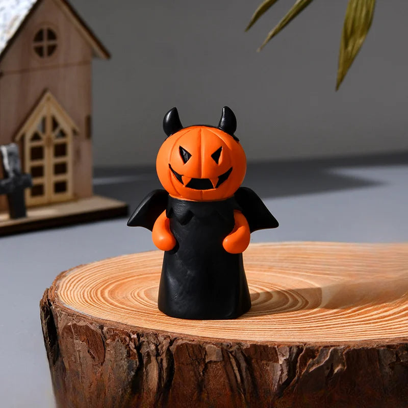 Halloween Fun Pumpkin Festival Party Home Desktop Atmosphere Decoration Ghost Witch Doll Festival Mini Resin Decoration