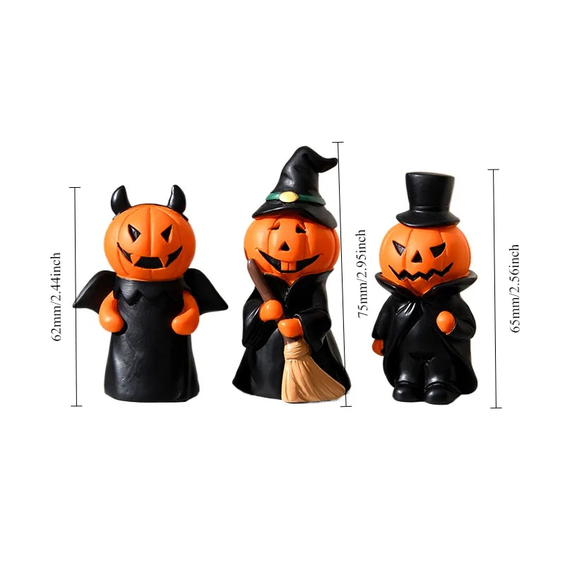 Halloween Fun Pumpkin Festival Party Home Desktop Atmosphere Decoration Ghost Witch Doll Festival Mini Resin Decoration