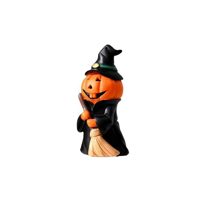 Halloween Fun Pumpkin Festival Party Home Desktop Atmosphere Decoration Ghost Witch Doll Festival Mini Resin Decoration