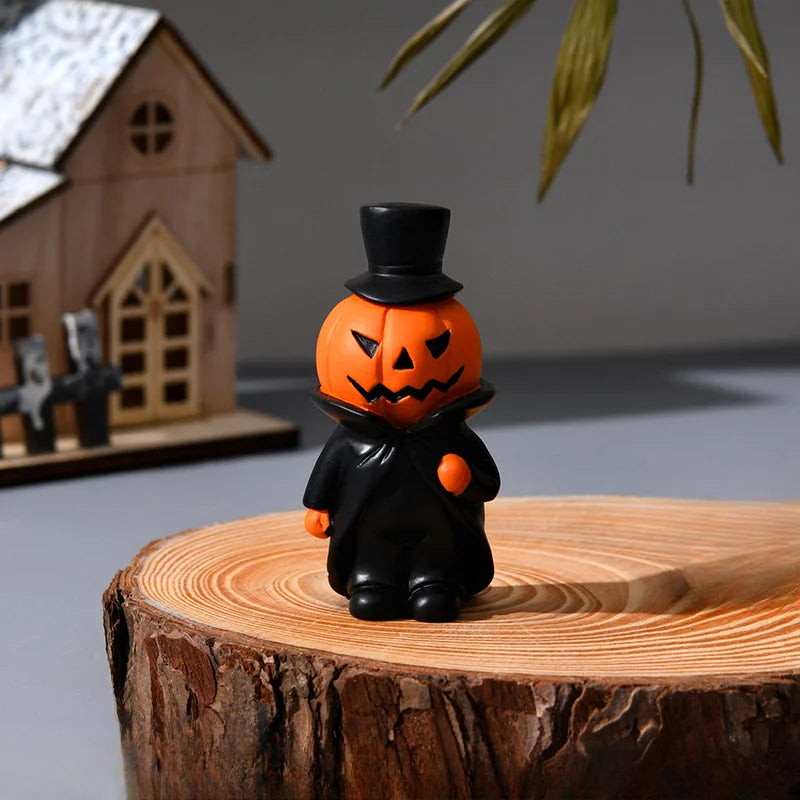 Halloween Fun Pumpkin Festival Party Home Desktop Atmosphere Decoration Ghost Witch Doll Festival Mini Resin Decoration