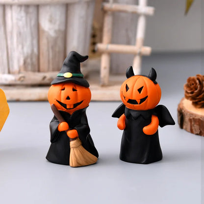 Halloween Fun Pumpkin Festival Party Home Desktop Atmosphere Decoration Ghost Witch Doll Festival Mini Resin Decoration