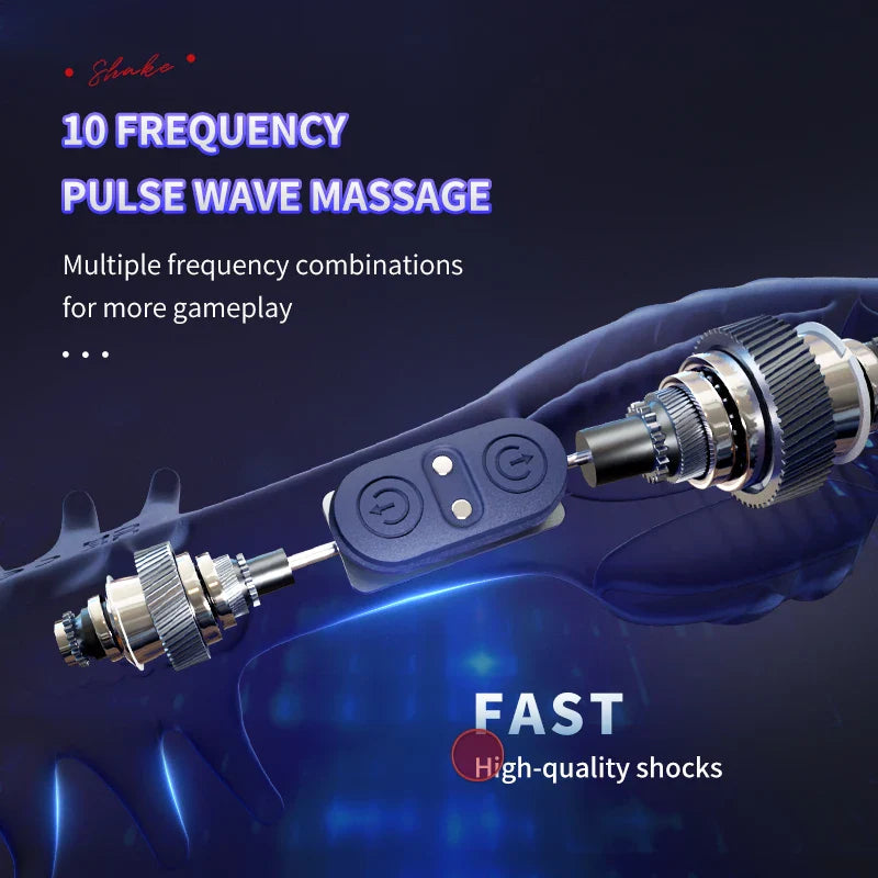 Dual Motor Electric Masturbator Penis Trainer Massager with 10 Vibration Modes