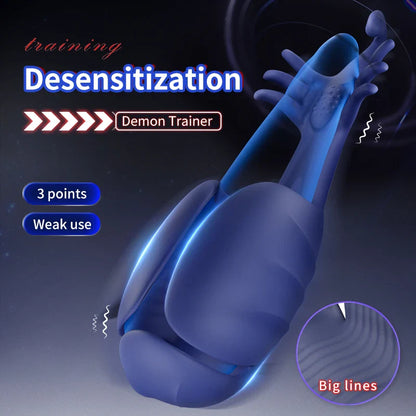 Dual Motor Electric Masturbator Penis Trainer Massager with 10 Vibration Modes