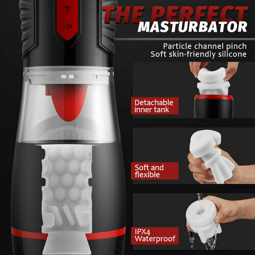MLtoys 4 Sucking Modes & 7 Tongue Licking Male Masturbator