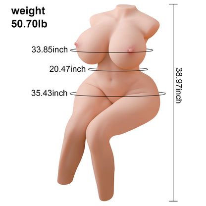 [Us Stock] Kadi 50.7 Lb Large Torso Realistic Sex Doll Tpr Material Has High Elasticity And Real Touch